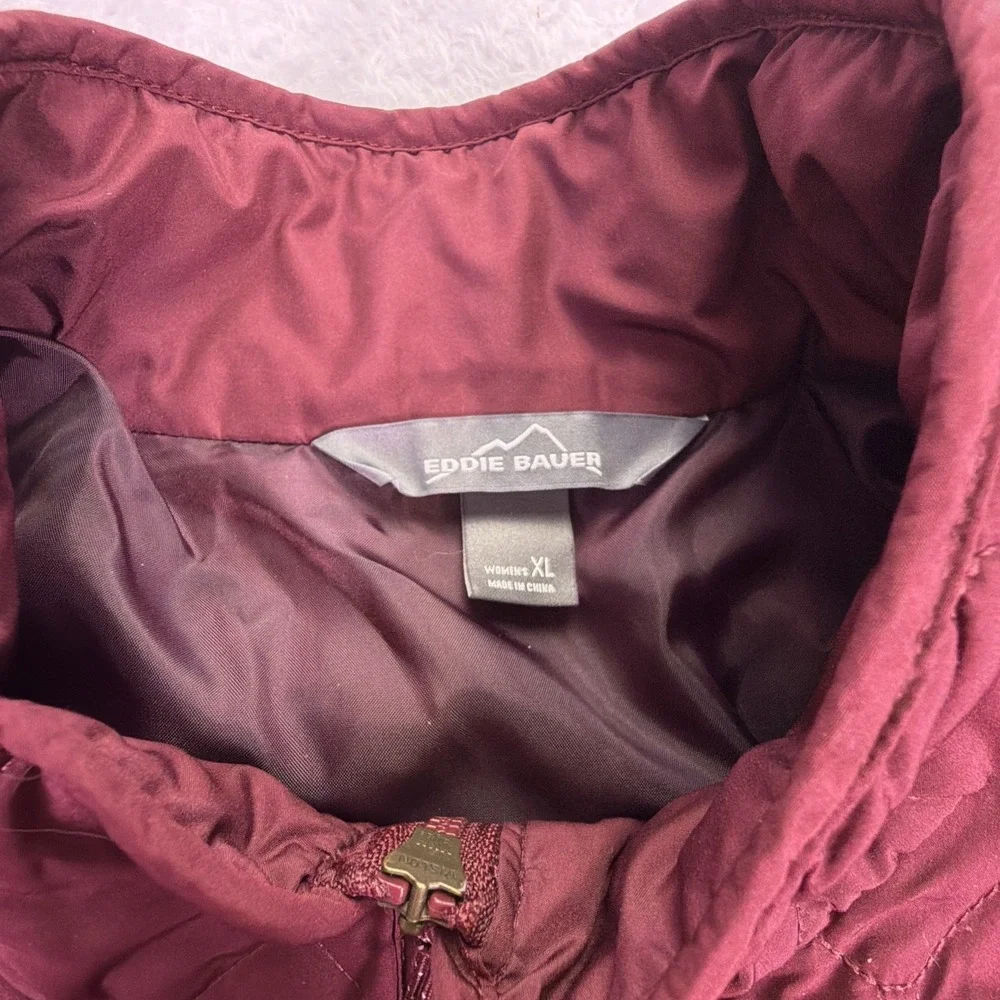 Eddie Bauer Year‎ Round Quilted Jacket Lined Women's XL Berry Outdoors Hiking